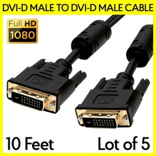 5 PCS DVI Cable 10 Feet DVI-D Male to Male Monitor Cord for PC Projector TV LCD picture