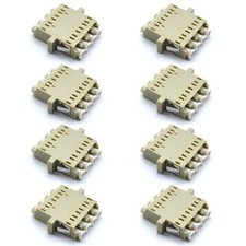 8 Pcs LC UPC Quad Flange Fiber Optic Optical Coupler Adapter Connector Multimode picture