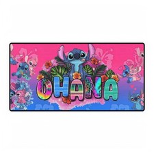 Lilo And Stitch OHANA Tropical Flowers And Leaves Illustration Disney Mouse Pad picture