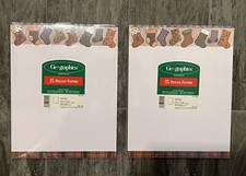 Vintage GEOGRAPHICS Paper STOCKINGS 70 Sheets Sealed (2 Pkgs x 35) Christmas picture
