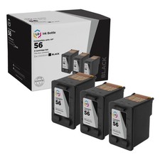 LD Replacement Replacement Ink Cartridges for HP C6656AN (HP 56) Black (3 pack) picture