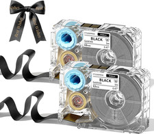 A30 P15 Exclusive Embellish Gold Print on Black Satin Ribbon, Fabric Ribbons for picture
