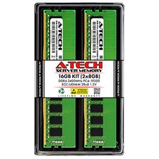 A-Tech 16GB Kit 2x 8GB 2Rx8 PC4-19200E ECC UDIMM DDR4 2400 MHz Server Memory RAM picture