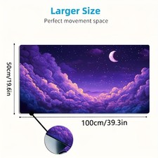 1pc Large-sized Esports Gaming Mouse Pad, Pixel Art Style Purple Night Starry picture