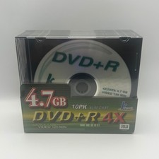New Sealed KHypermedia DVD+R 4.7GB 120 Min 4X Blank Media 10-Pack Slim Cases picture