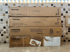 SET OF 4 GENUINE TOSHIBA T-FC30U-K/T-FC30U-C/T-FC30U-Y/T-FC30U-M TONER picture