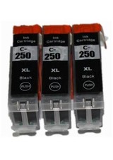 3 Black Ink Cartridge Compatible for Canon PGI-250xl Black With new chip picture