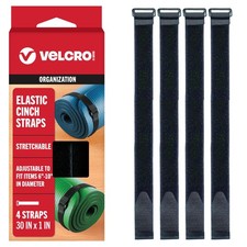 VELCRO Brand 30 Inch Elastic Straps 4 Pack | Stretchable and Adjustable for Snug picture