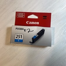 Genuine Canon 251C Cyan Ink Cartridge Factory OEM Brand New Sealed In Package picture