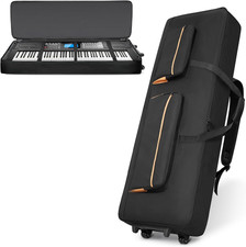 88-Key Keyboard Case with Wheels, 10mm Thick Padded Gig Bag with Adjustable picture