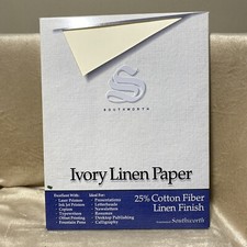 Southworth Fine Linen Ivory Business Paper 24lb 80 Sheets 25% Cotton P564C picture