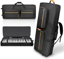 Rolling 61-Key Keyboard Case with Wheels & Padded Storage - Travel Essential picture