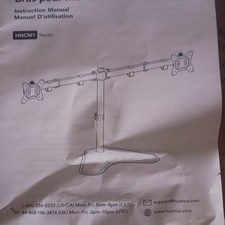 Dual Monitor Stand, Free Standing Height Adjustable Two Arm Monitor Mount picture