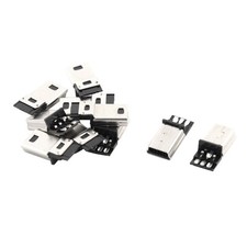 5 Pairs Mini USB 5 Pin B Male Connector Replacement Port Solder Repair Part picture