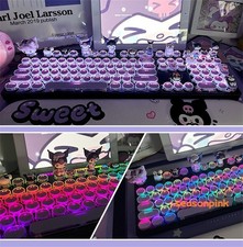 Kuromi Cartoon Cute Doll 108 keys RGB Wired Mechanical Keyboard Tri-mode Keycaps picture