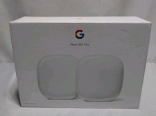 Google Nest Wifi Pro Wi-Fi 6E Router Mesh System - Snow (2-Pack) (OPEN BOX). picture