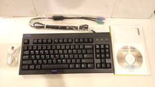 Vintage IBM PS2 Black Trackpoint Space Saver Keyboard & Software NEW FRU 28L3644 picture