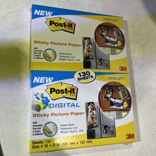 Unopened Post-it Picture Paper 4x6 Matte  STICKY PAPER  Ink Jet 130 Sheets 3M picture