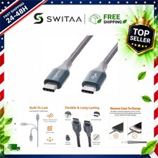Amazon Basics USB-C to USB-C 2.0 Fast Charging Cable 60W 480Mbps 10ft Dark Gray picture