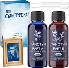 Cyanotype Kit, 5Pcs Cyanotype Solution Set with Cyanotype Part a and B, Sun Prin picture