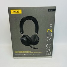 Jabra Evolve2 75 PC Wireless Headset w/ 8-Microphone - Black - *NEW DAMAGED BOX* picture