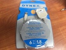 Dynex USB to Parallel Converter Cable 6 feet (1.8 m) NIB picture