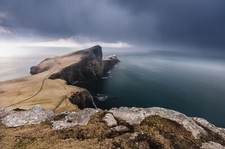 Landscape neist point lighthouse storm island sea clouds Custom Gaming Mat Desk picture