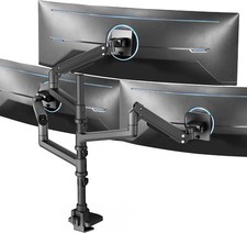 Pneumatic Arm Triple Ultrawide Monitor Extra Tall Desk Mount for Up to 49 inch picture