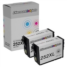 2PK Reman 252XL BLACK Inkjet for Epson T252XL120 HY Cartridge WorkForce WF-7720D picture