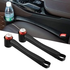 2 Prices Car Seat Gap Filler Pad PU Leather Console Side Pocket Organizer and... picture