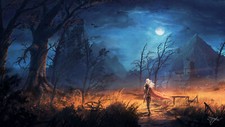 Landscape max suleimanov art city mountains night moon Custom Gaming Mat Desk picture
