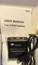 NEW, Ethernet Splitter 1000Mbps LAN Network Internet 1 In 2 Out, #E01-EK32625-8 picture