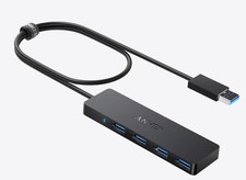 ANKER 4-Port Ultra Slim USB 3.0 Data Hub 2FT A7516 Black - Fast Charging, New  picture