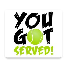 You Got Served Tennis Ball Green Black Distressed Typography Mouse Pad 9.25x7.75 picture