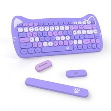 AJAZZ 84-Key Cute BT Keyboard, Portable Thin Wireless Keyboard with Round Keycap picture