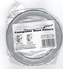 DEMCiflex 80 Magnetic Fan Dust Filter Round - Metallic Silver with White Mesh picture