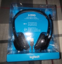 Logitech H390 USB Wired Headset Black Noise-Cancel Boom Mic Volume Control picture