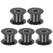5pcs 2GT Idler Pulley 5mm Bore 18mm Dia. 11mm Width Belt Toothless, Black picture