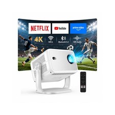 Outdoor Projector with WiFi and Bluetooth, 3500 Brightness 4K Support Silver picture