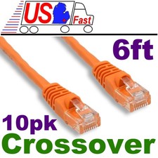 Lot10x/pack/pcs/pc 6ft RJ45 Cat5 CrossOver, Cross-Over wired network cable picture