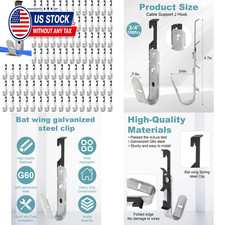 50 Pcs Metal J Hooks Cable Support 3/4 Inch j Hook Hangers picture