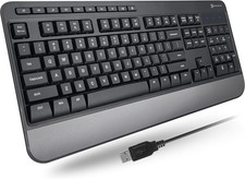 X9 Full Size USB Wired Keyboard Ergonomic Comfortable Typing PC Laptop Computer picture