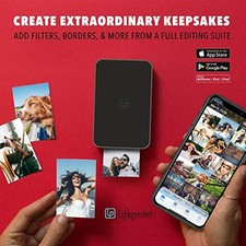 LIFEPRINT ULTRA SLIM PRINTER | PORTABLE BLUETOOTH PHOTO, VIDEO & GIF -  WHITE picture