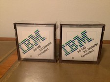 2 Boxes NEW SEALED Vintage IBM 2.0 MB 3.5 Diskette Floppy In Hard Shell-Retro picture