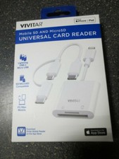 2 Vivitar Mobile SD & MicroSD Universal Card Reader White MOV4016-WHT (Qty 2) picture