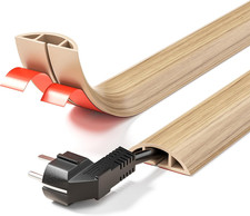 5-Ft Floor Cord Cover, Self-Adhesive Cable Covers for Wires, White Oak picture