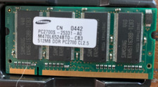 Samsung 512MB SO-DIMM 333 MHz M470L6524BTO-CB3 DDR Memory PC2700S-25331 CL2.5 picture