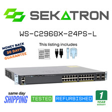 ♻️ Cisco Catalyst WS-C2960X-24PS-L 24-Port Gigabit PoE+ Managed Switch ⚡FastShip picture