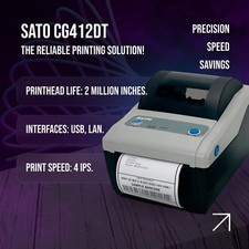 SATO CG412DT-LAN Direct Thermal 4x6 Barcode Label Printer 300 dpi USB Ethernet picture
