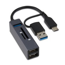 onn 5 Port USB 3.0 Hub SD microSD Card Reader USB-C Adapter for onn PC Mac picture